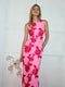 Aurora - Romance Bloemen Mouwloze Mesh Jurk