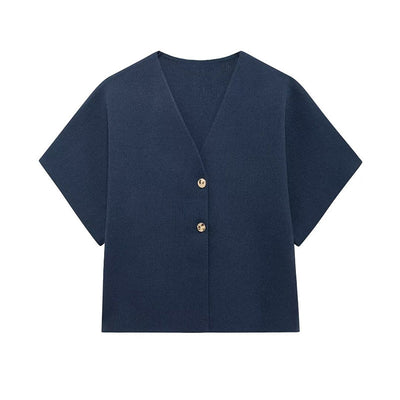Claribel - Gebreide Top met V-hals