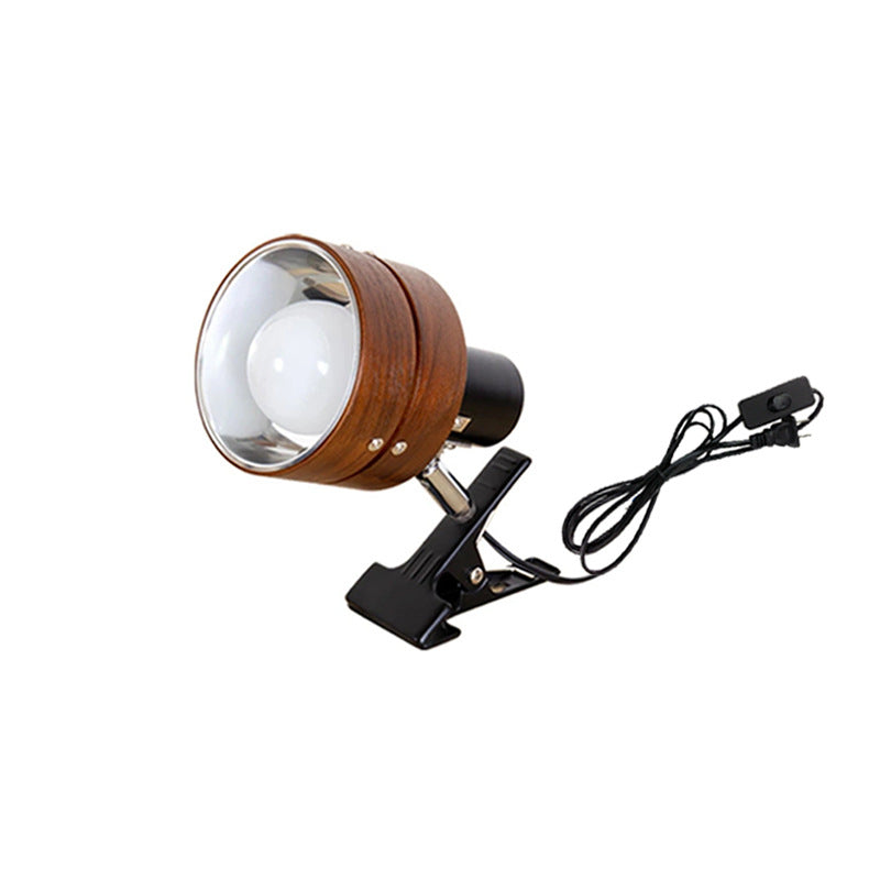 Kiyoran - Japanese Round Clip Table Lamp Wood Iron Acrylic