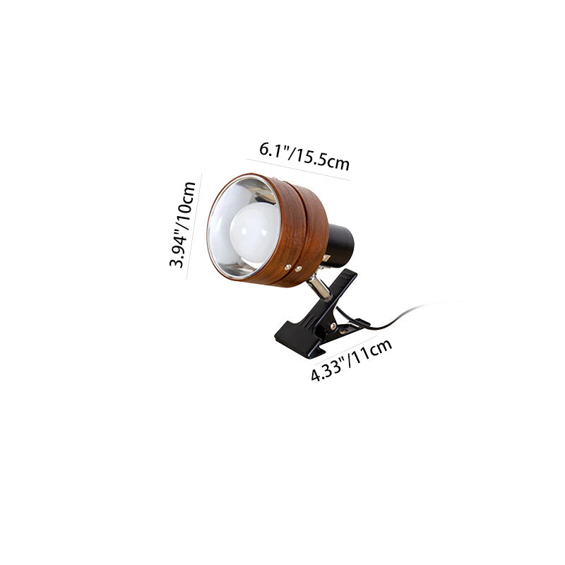 Kiyoran - Japanese Round Clip Table Lamp Wood Iron Acrylic
