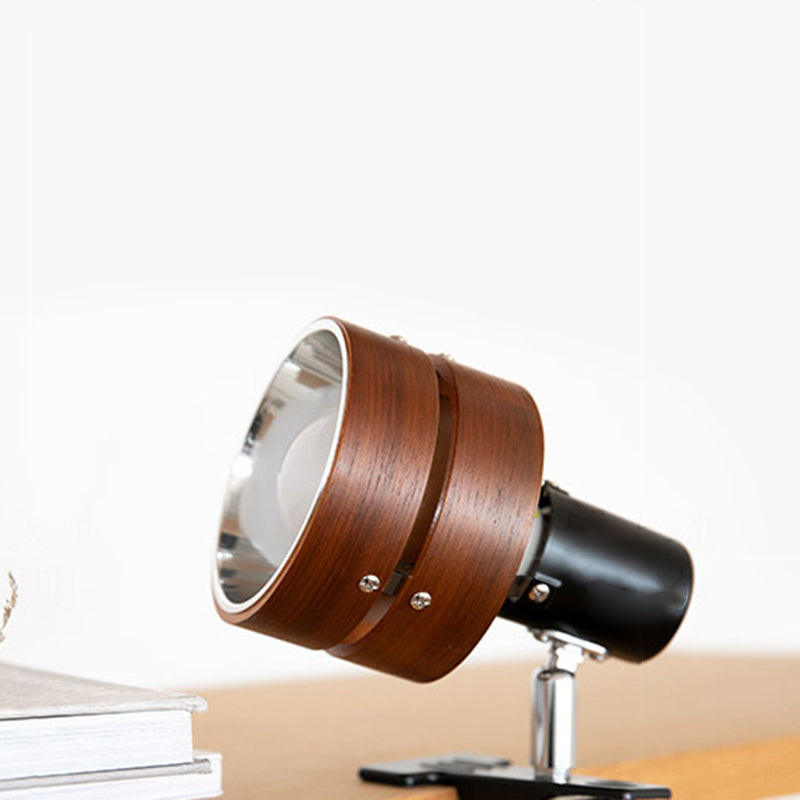 Kiyoran - Japanese Round Clip Table Lamp Wood Iron Acrylic