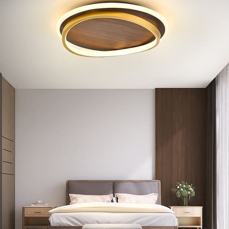 Conrain - Nordic Circular Walnut Grain LED Ceiling Light