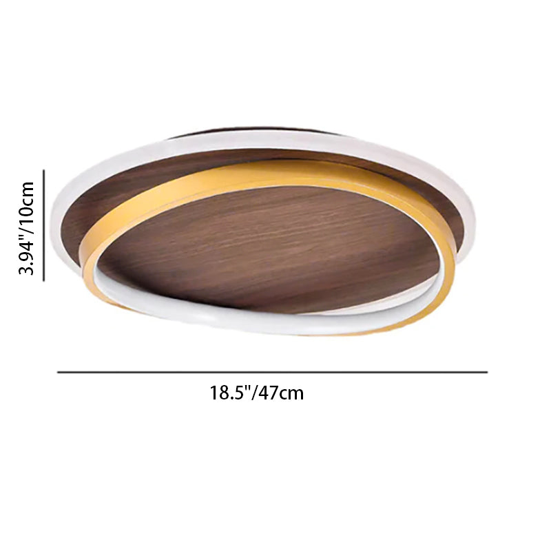 Conrain - Nordic Circular Walnut Grain LED Ceiling Light