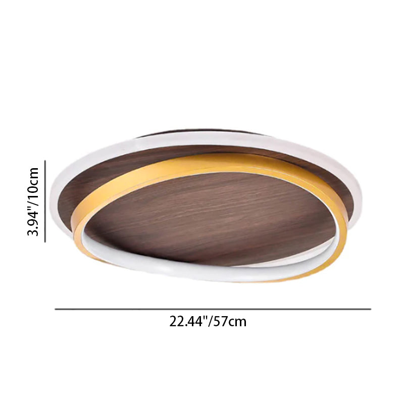 Conrain - Nordic Circular Walnut Grain LED Ceiling Light