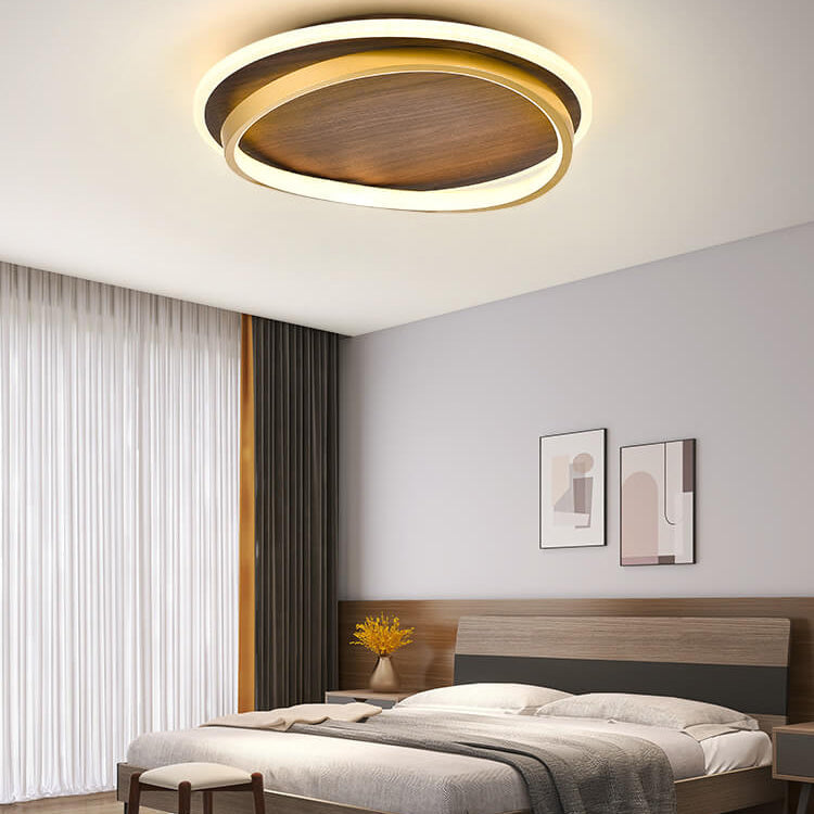 Conrain - Nordic Circular Walnut Grain LED Ceiling Light
