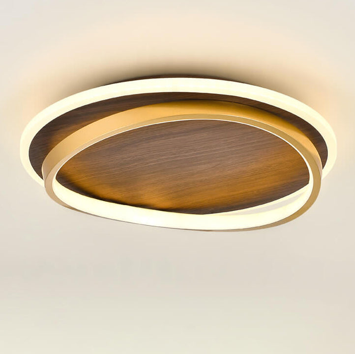 Conrain - Nordic Circular Walnut Grain LED Ceiling Light