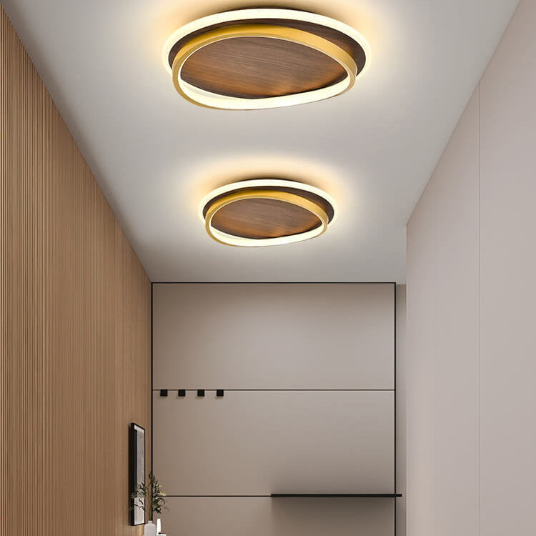 Conrain - Nordic Circular Walnut Grain LED Ceiling Light