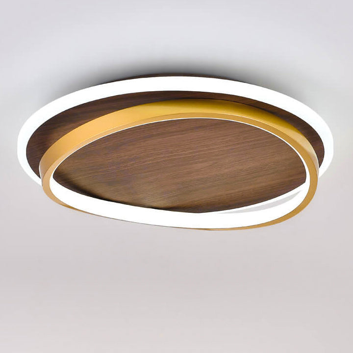 Conrain - Nordic Circular Walnut Grain LED Ceiling Light