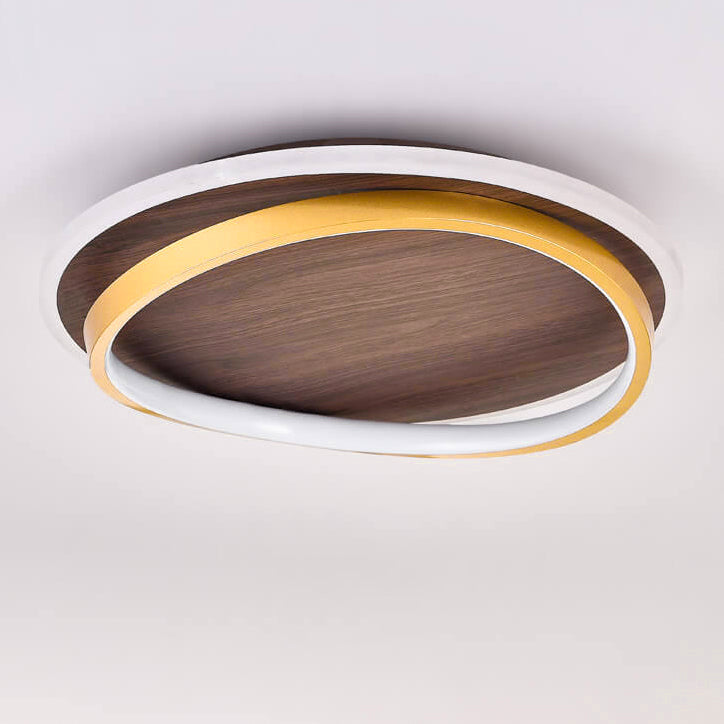 Conrain - Nordic Circular Walnut Grain LED Ceiling Light