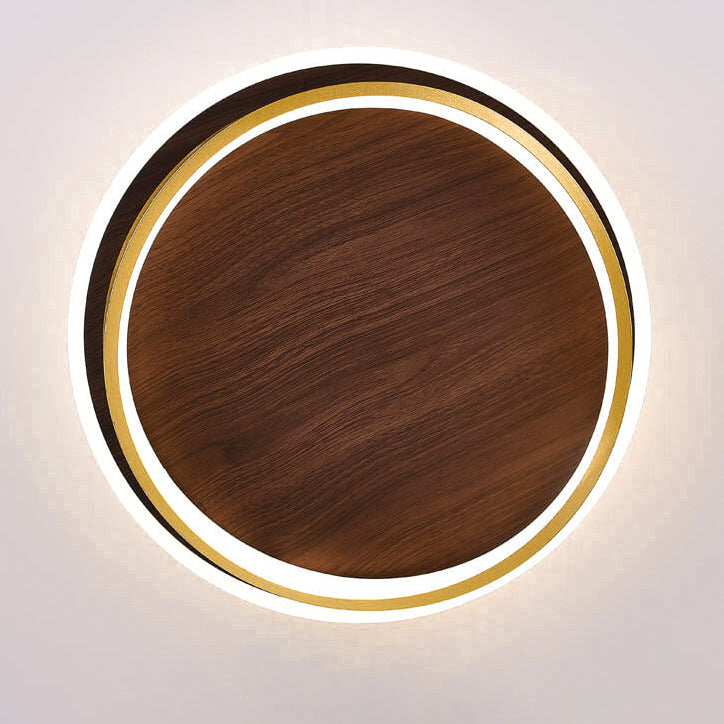 Conrain - Nordic Circular Walnut Grain LED Ceiling Light