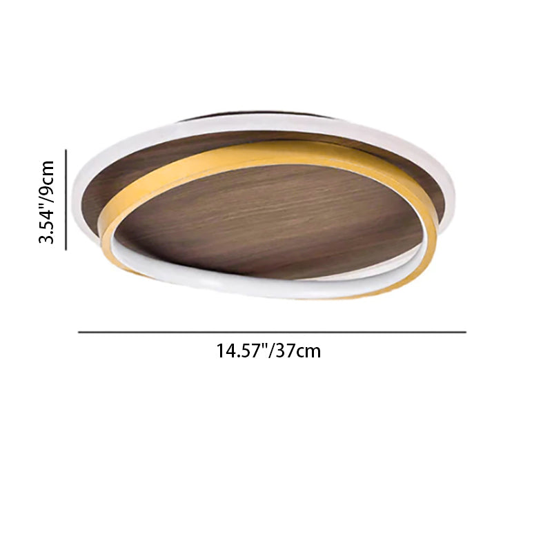 Conrain - Nordic Circular Walnut Grain LED Ceiling Light