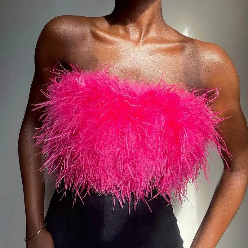 Gershwin - Bandeau Top with Feather Detail