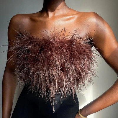 Gershwin - Bandeau Top with Feather Detail