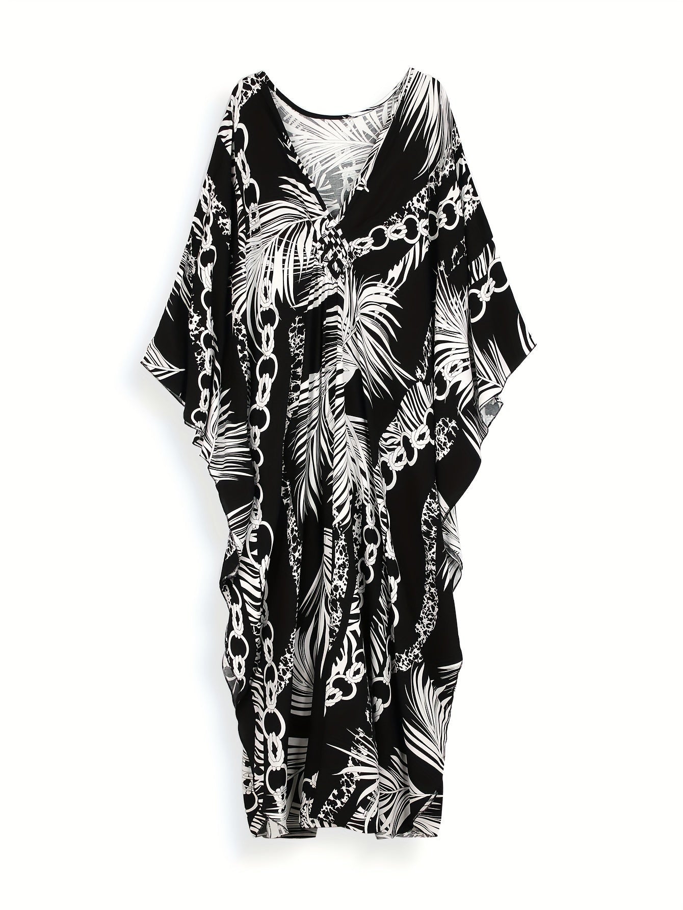 Barbara | Strandjurk met ketting en plantprint