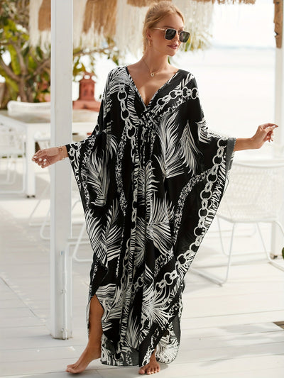 Barbara | Strandjurk met ketting en plantprint