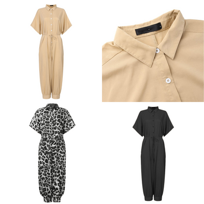 Brigitta - Korte Mouw Losvallende Jumpsuit