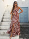Bea | Zomerse Boho Maxi Jurk met Bladprint en Split