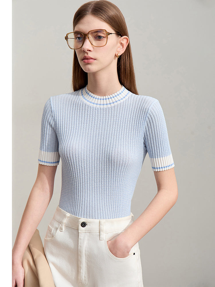 Belen | Stijlvolle Geribbelde Top met Elegante Pasvorm