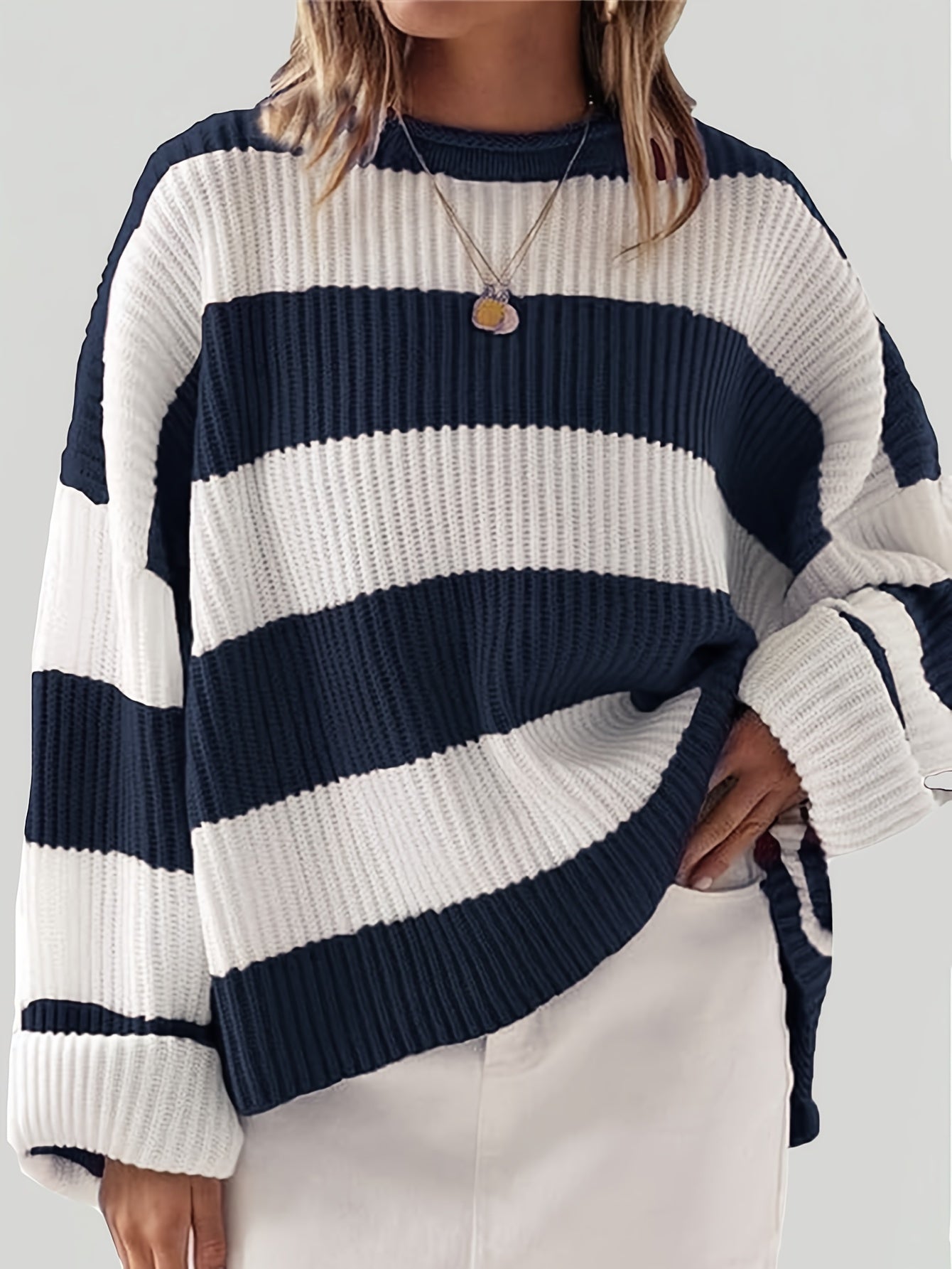 Belinda | Oversized Gestreepte Trui Met Relaxte Pasvorm