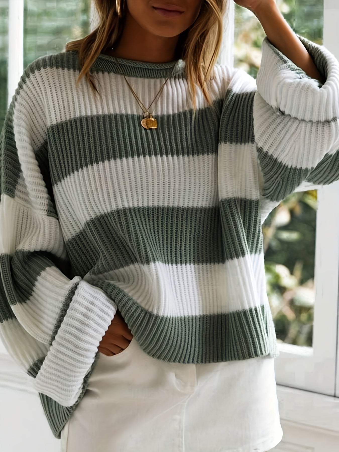 Belinda | Oversized Gestreepte Trui Met Relaxte Pasvorm