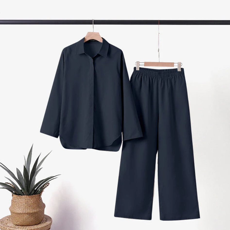 Larona - Complete linen set for women (blouse + trousers)