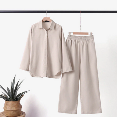 Larona - Complete linen set for women (blouse + trousers)