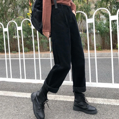 Malia - Casual fluwelen vrijetijdsbroek