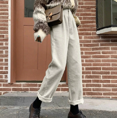 Malia - Casual fluwelen vrijetijdsbroek