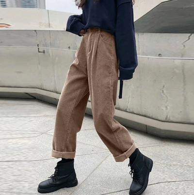 Malia - Casual fluwelen vrijetijdsbroek