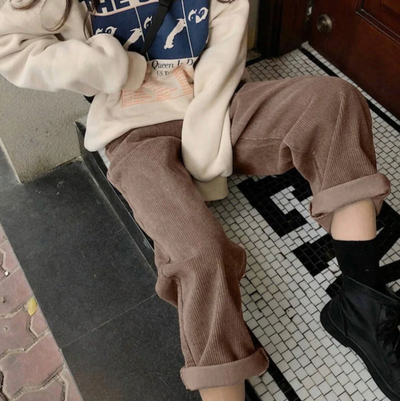 Malia - Casual fluwelen vrijetijdsbroek
