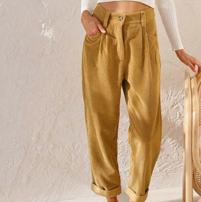 Malia - Casual fluwelen vrijetijdsbroek