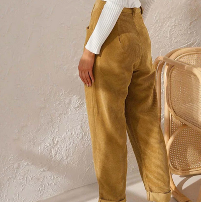 Malia - Casual fluwelen vrijetijdsbroek