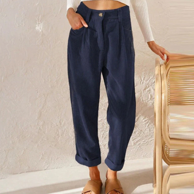 Malia - Casual fluwelen vrijetijdsbroek