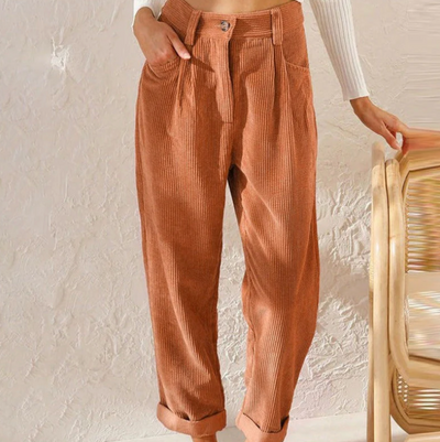 Malia - Casual fluwelen vrijetijdsbroek