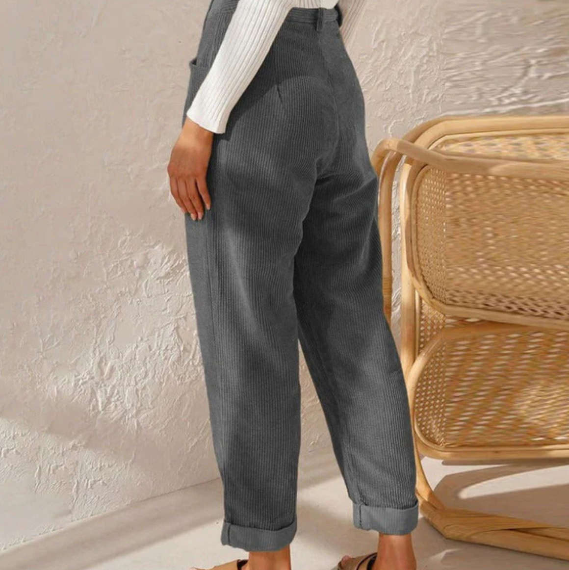 Malia - Casual fluwelen vrijetijdsbroek