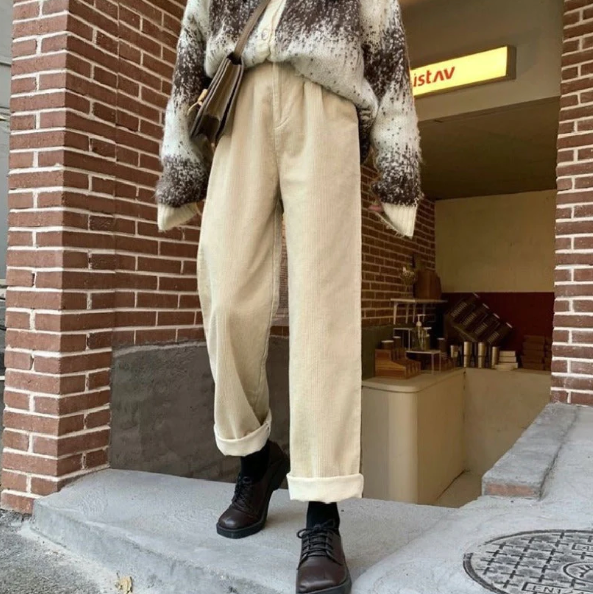 Malia - Casual fluwelen vrijetijdsbroek