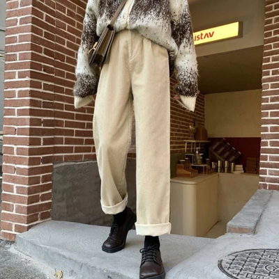 Malia - Casual fluwelen vrijetijdsbroek