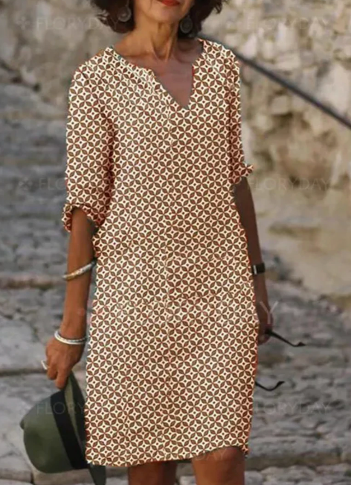 Minke - Casual Bedrukte Jurk voor Dames - Relaxed & Stijlvol