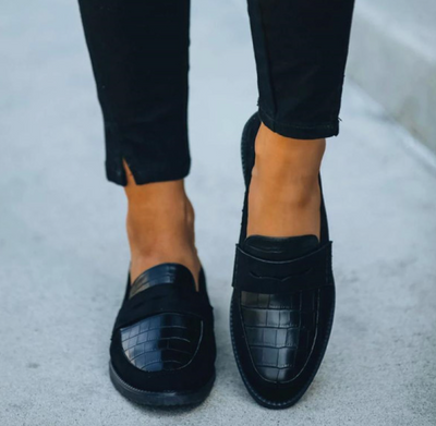 Stijlvolle Zwarte Leren Loafers voor Dames