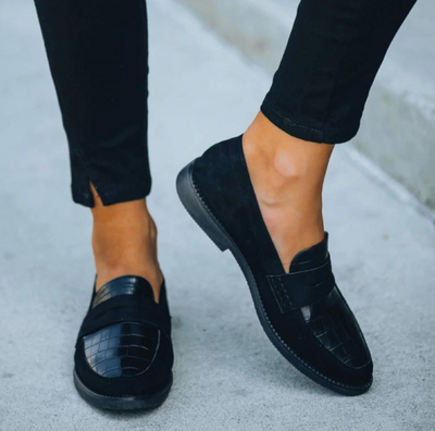 Stijlvolle Zwarte Leren Loafers voor Dames