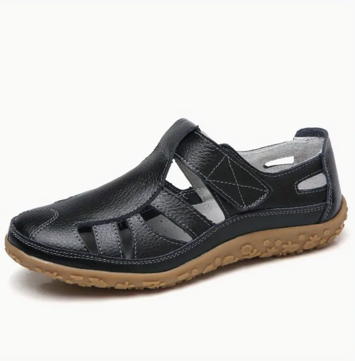 Eva - The retro flat sandals with closed toe