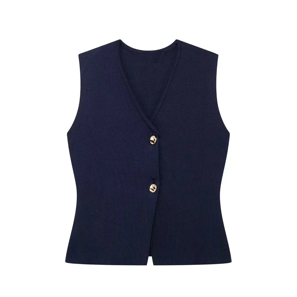 Lina - Sleeveless Gilet Top
