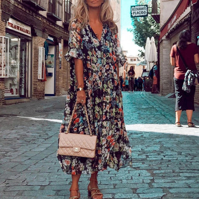 Regina - Zomerjurk met Bloemenprint