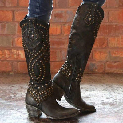 Lifaa - Cozy Cowboy Boots for Women