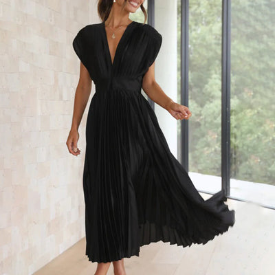 Darlene - elegante geplooide maxi-jurk