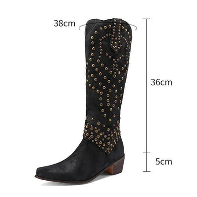 Lifaa - Cozy Cowboy Boots for Women