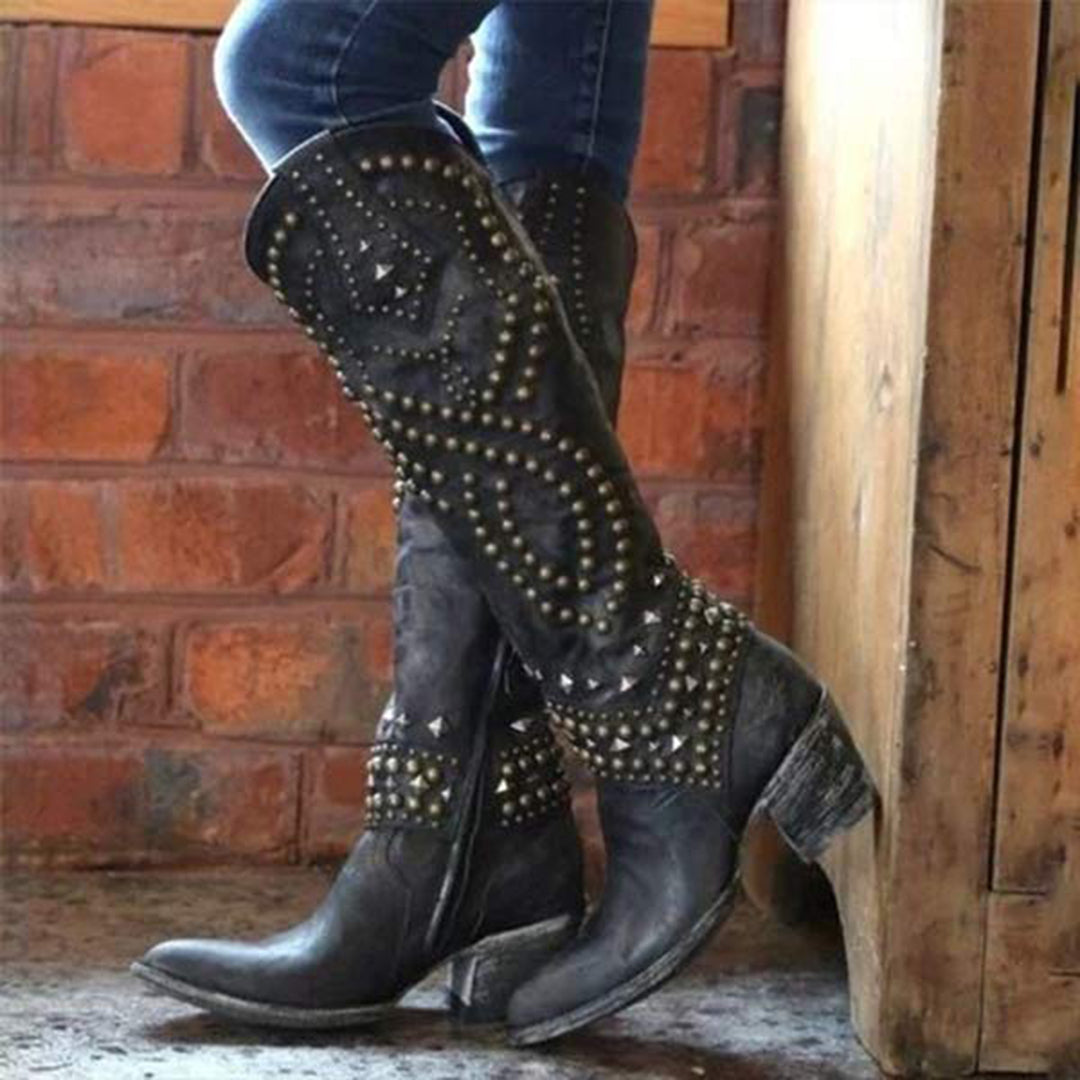 Lifaa - Cozy Cowboy Boots for Women