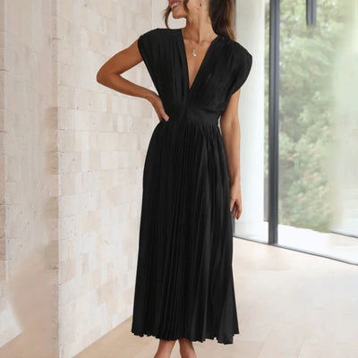 Darlene - elegante geplooide maxi-jurk