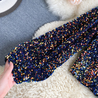 Fleur Glitter One Shoulder Top