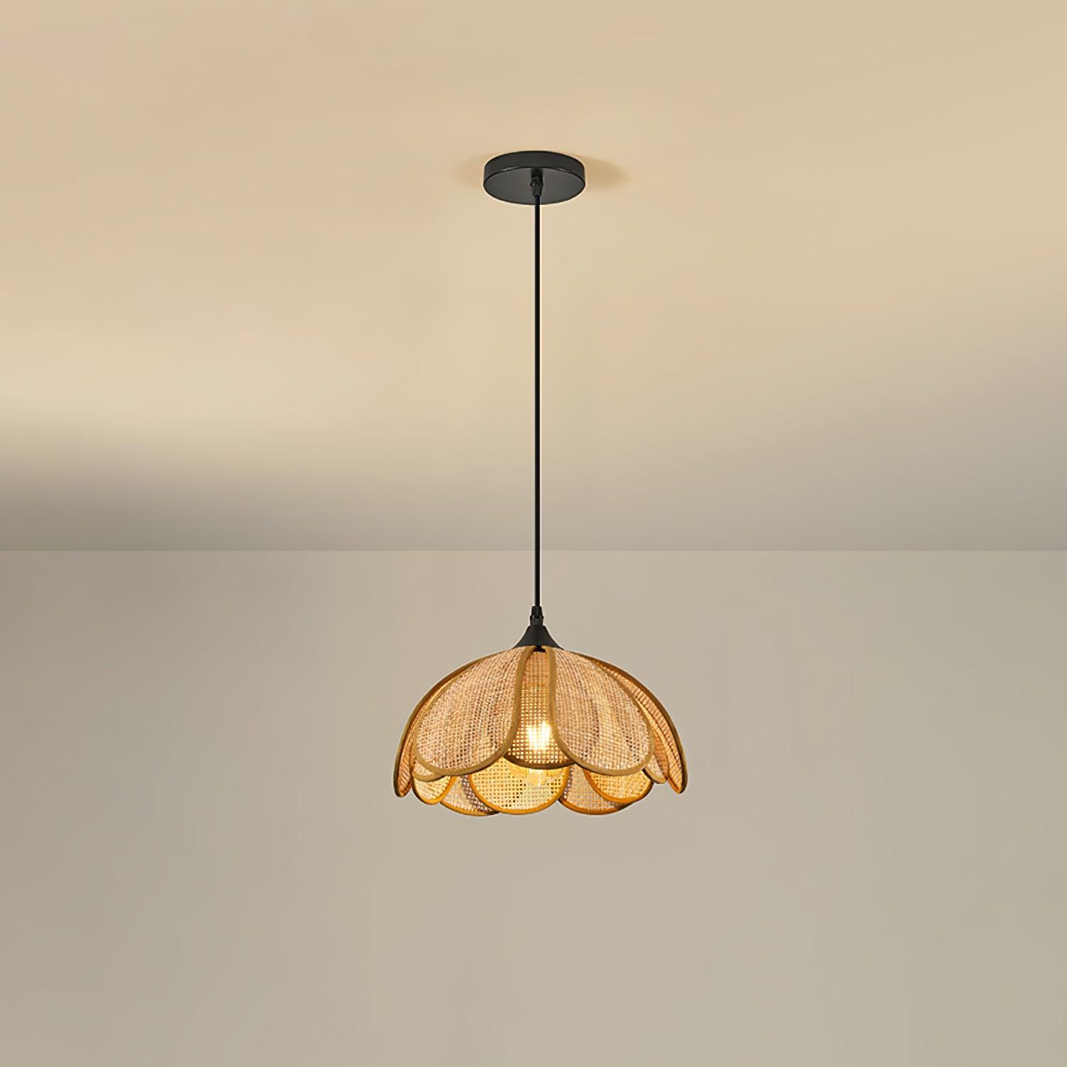 Eurvion - Rattan Fabric Pendant Light